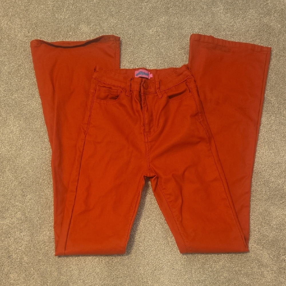 Edikted Juniors Size S Red Flare Legs Pants